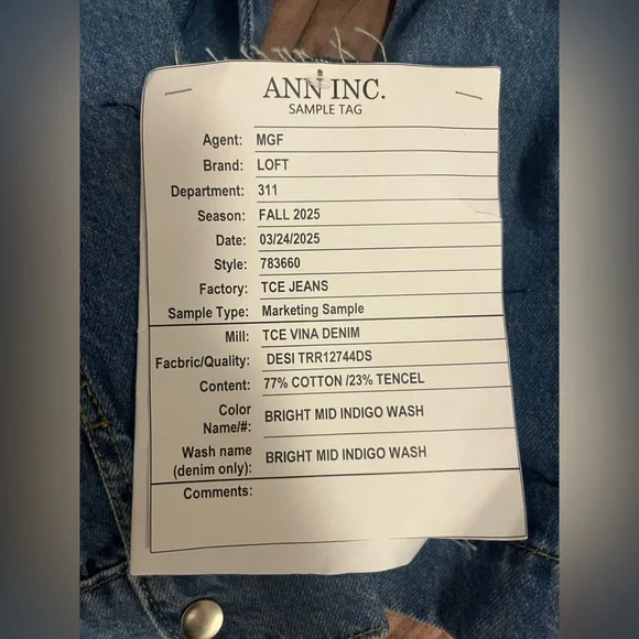 LOFT Denim Bow Top - Picture 11 of 11